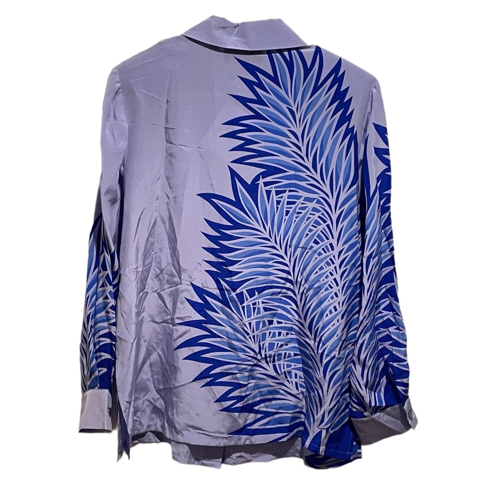 Bob Mackie Blue Button Down Shirt S - Picture 3 of 6